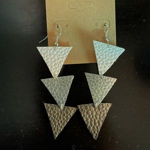 NEW faux leather handmade dangle earrings